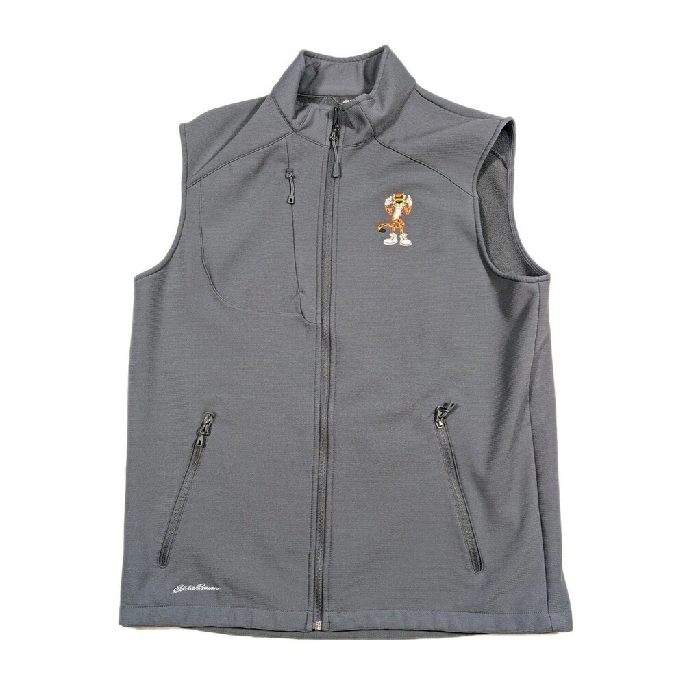 Eddie Bauer Soft Shell Vest Chester Cheetah Cheetos Collab LARGE Fleece Lined